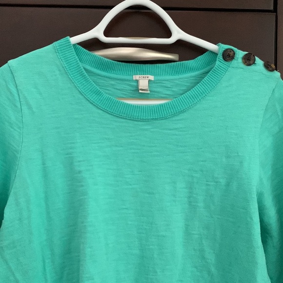 J.Crew tortoise shell button shoulder top - Picture 3 of 9